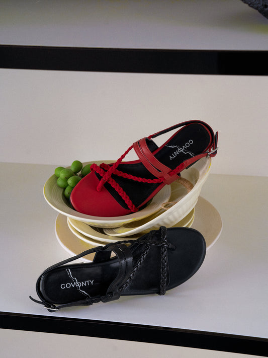 COVONTY Braided Strap Sandals