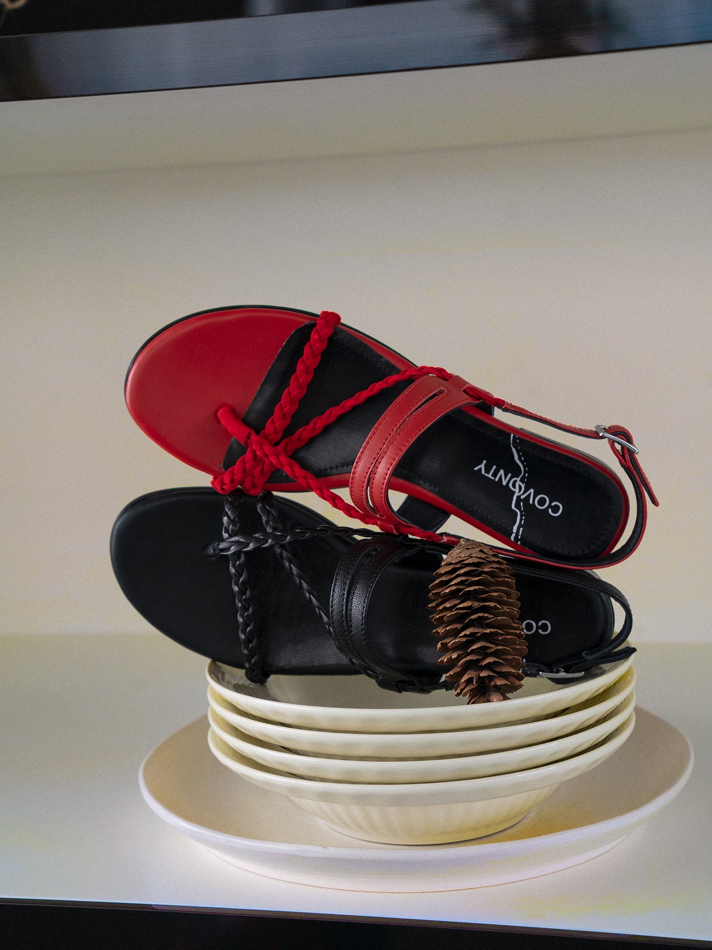 COVONTY Braided Strap Sandals
