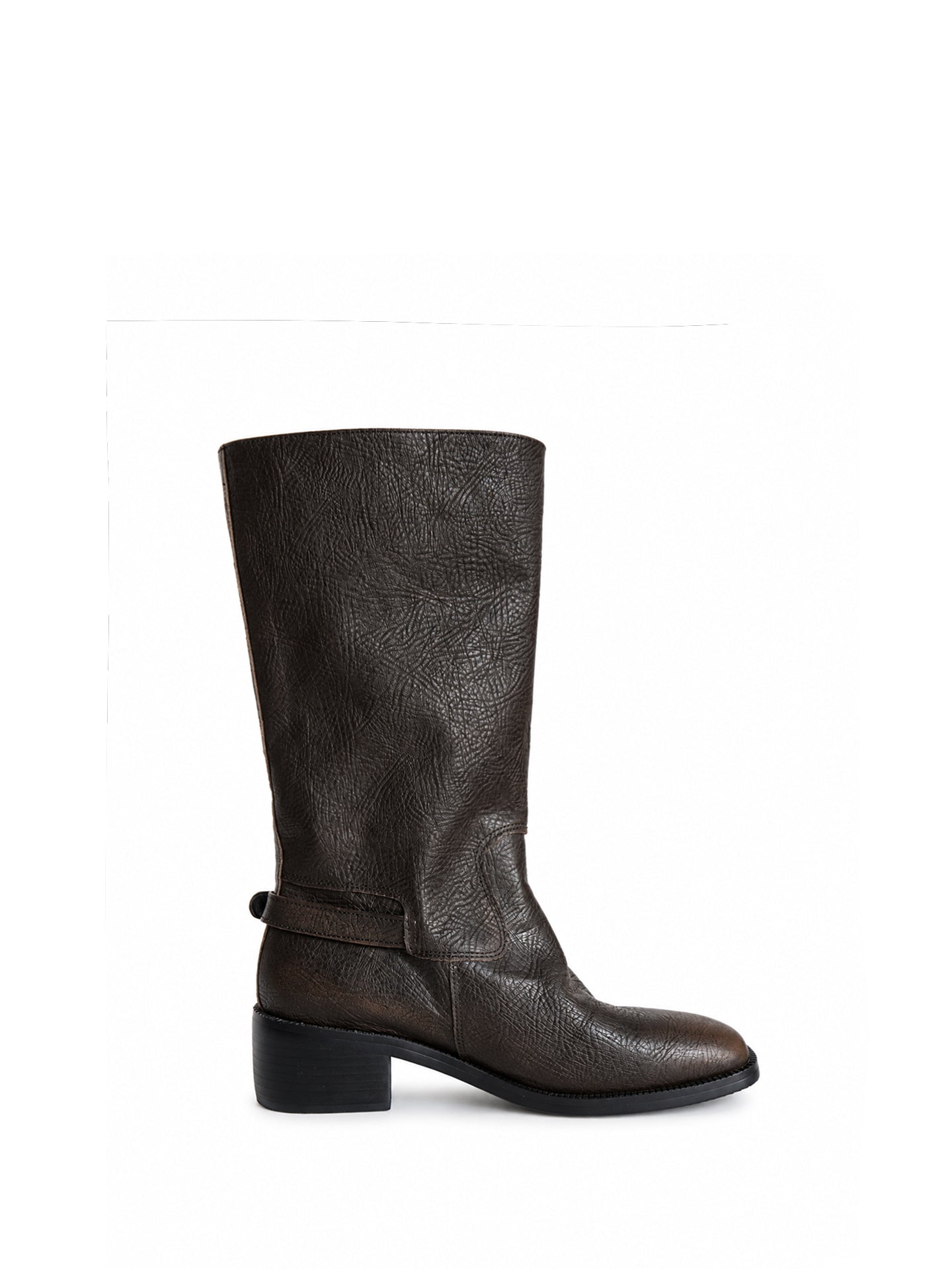 Buckle-Strap Kitten Heel Knee-High Boots（副本）（副本）