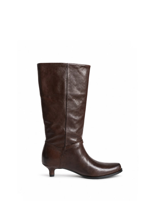 Buckle-Strap Kitten Heel Knee-High Boots（副本）